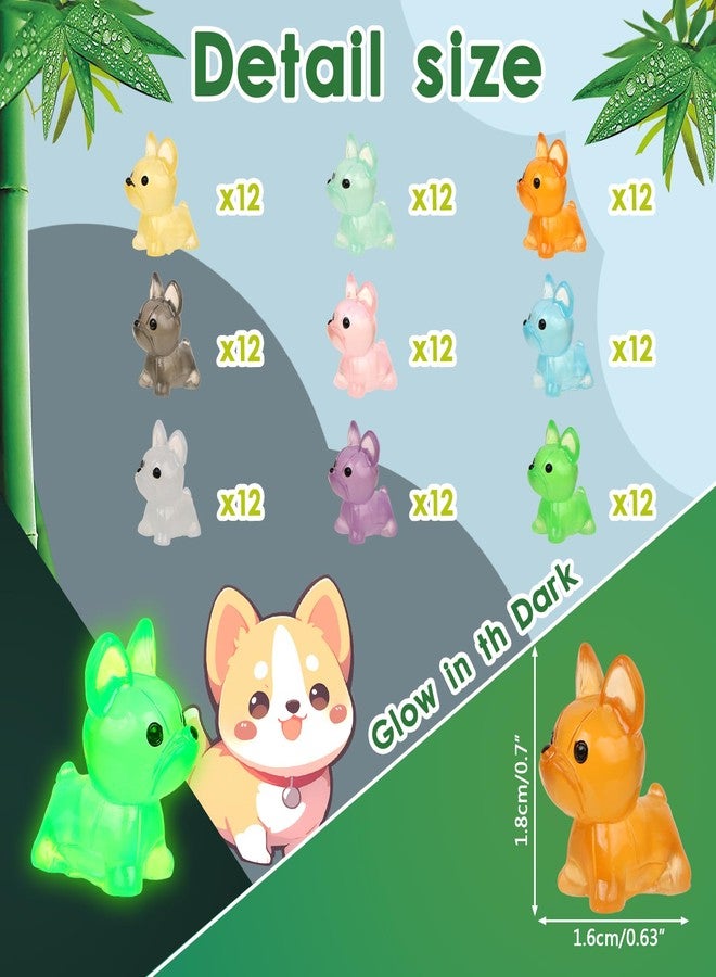 BENOSPACE Resin Dogs, 108Pcs Mini Resin Luminous Dog Figurines Tiny Cute Animals Ornament Glow in The Dark Dog Pet Statues for DIY Craft Party Cake Topper Decor Micro Landscape Dollhouse Fairy Garden - Image 2